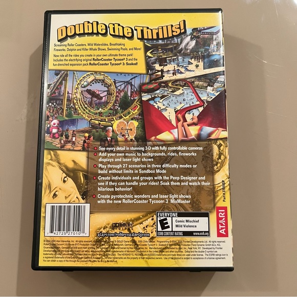 Roller Coaster Tycoon 3 Gold & Roller Coaster 3 Soaked PC Game 98/2000/XP - Picture 2 of 3